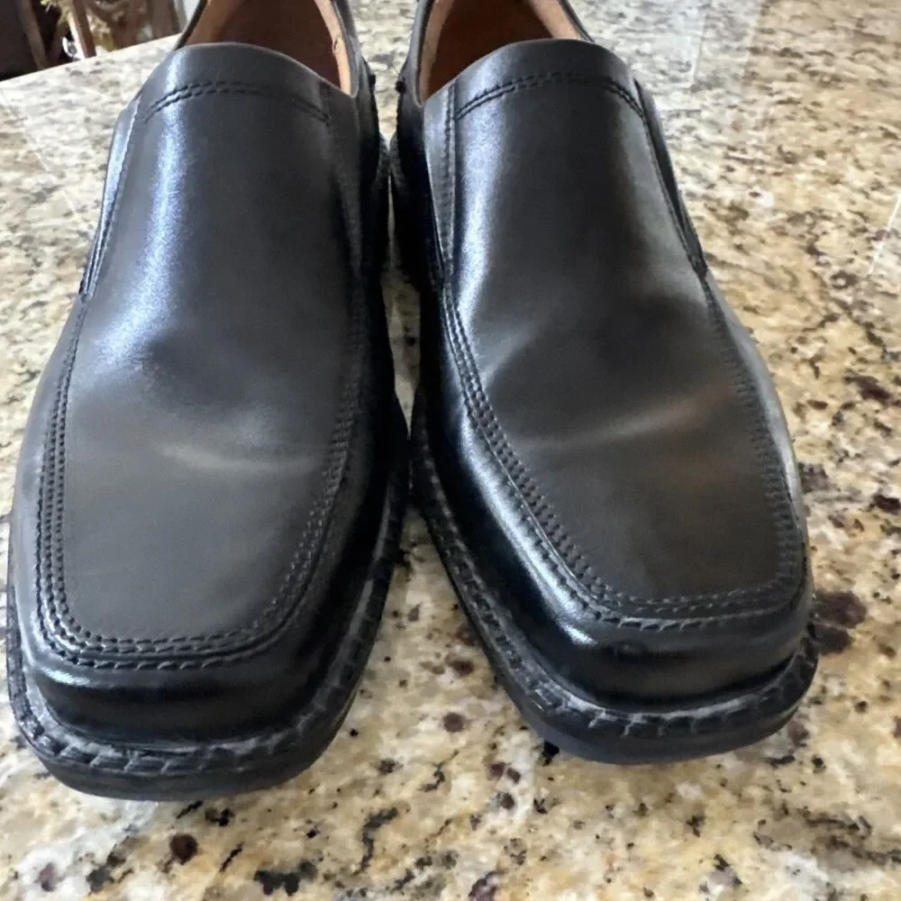 ECCO Helsinki Men Black Leather Apron Toe Oxford Dress Shoes EU 43 US 9-9.5